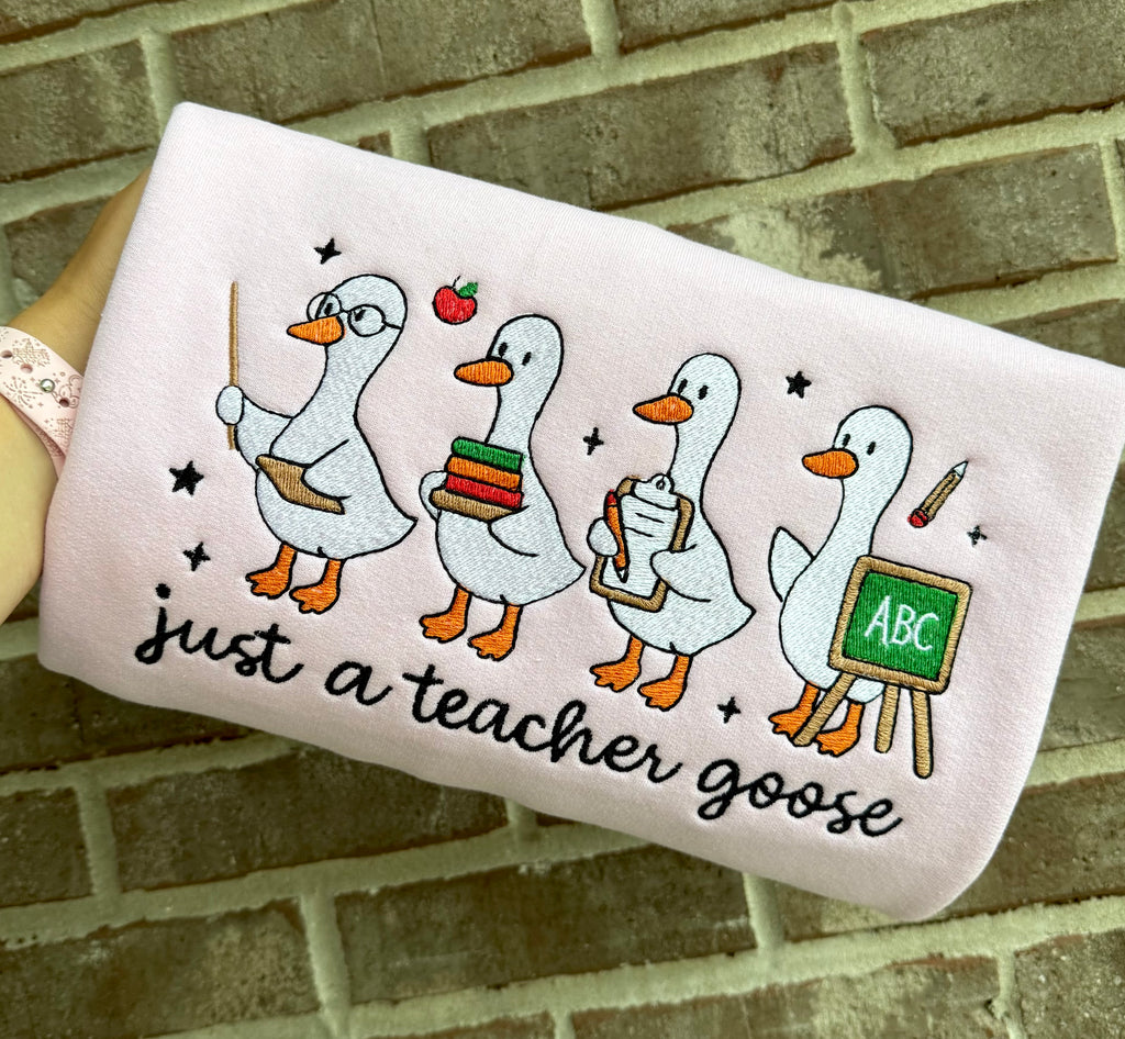 Just a teacher goose crewneck