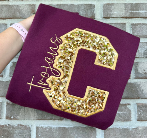 Chesterton Trojans Sequins Crewneck