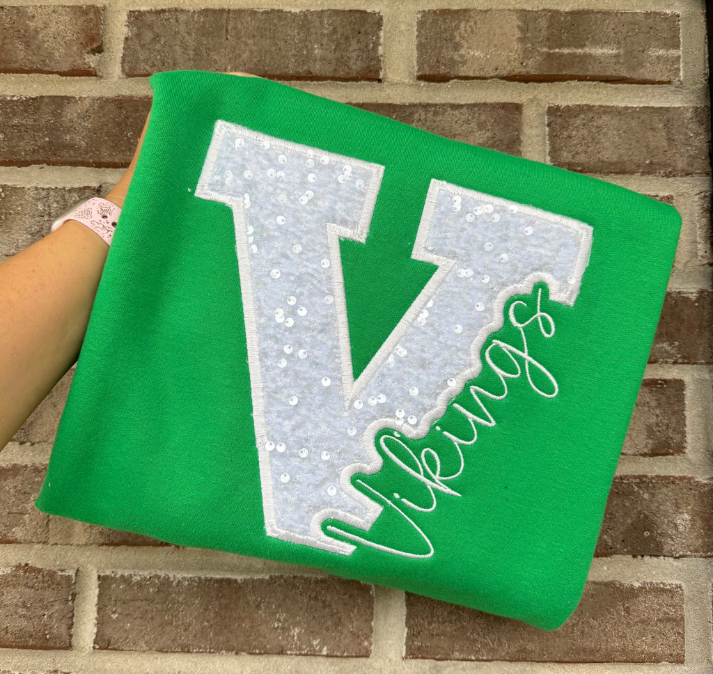 Valpo Vikings Sequins Crewneck