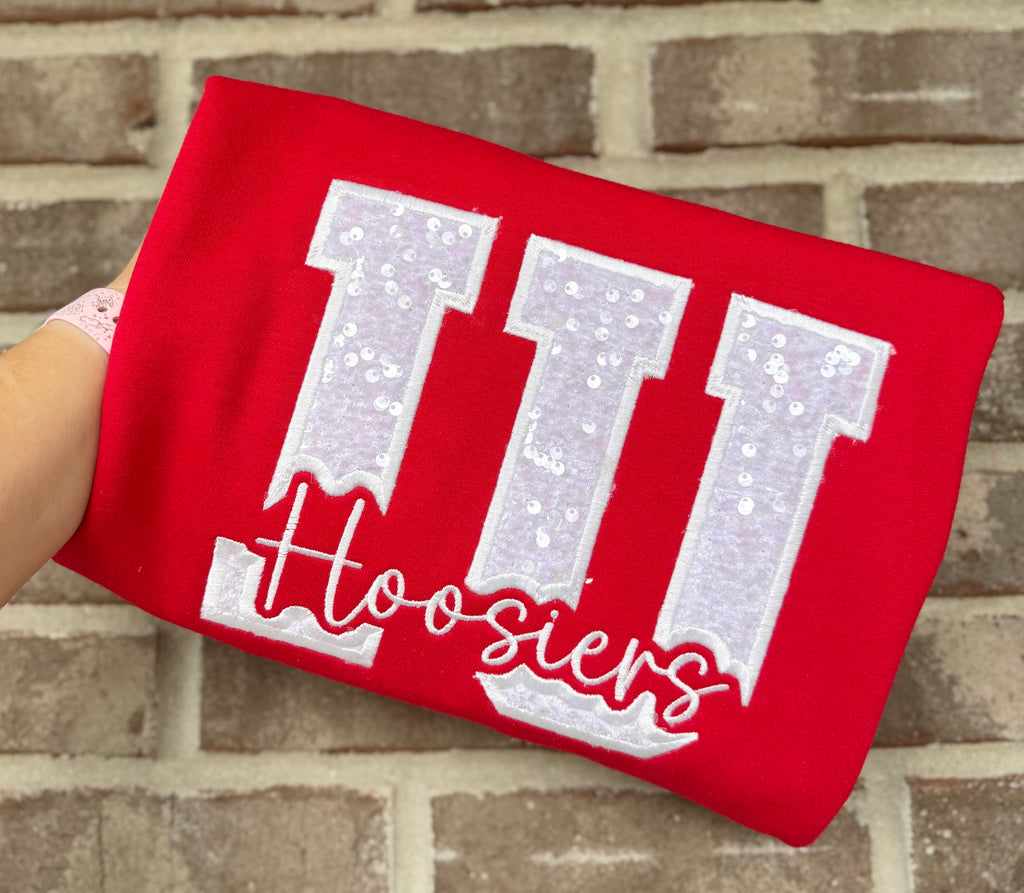 Indiana Hoosiers Sequins Crewneck
